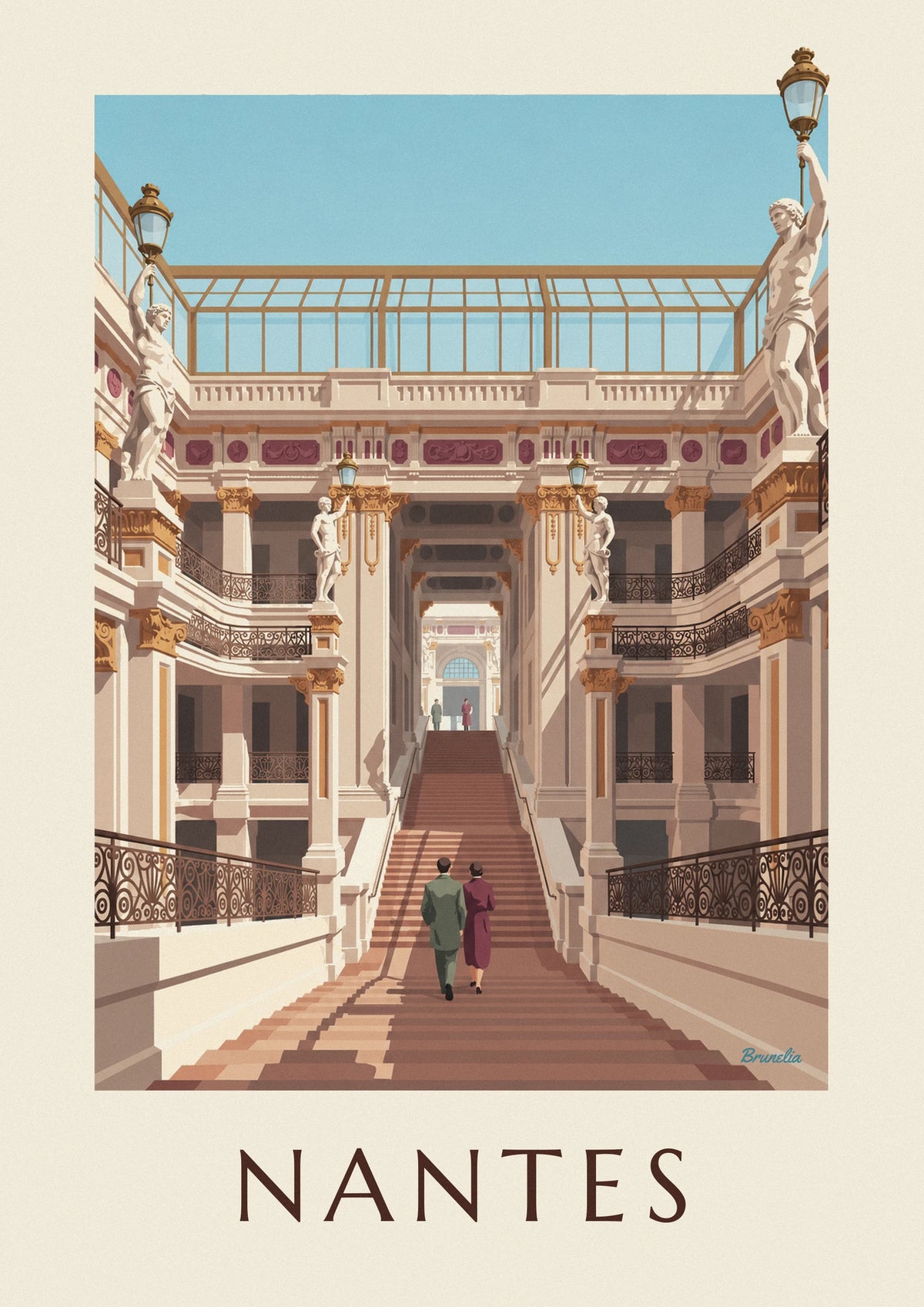 Passage Pommeraye and its galleries in Nantes poster