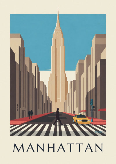 Poster Kreuzung und Fußgängerüberweg in Manhattan: das ganze Poster