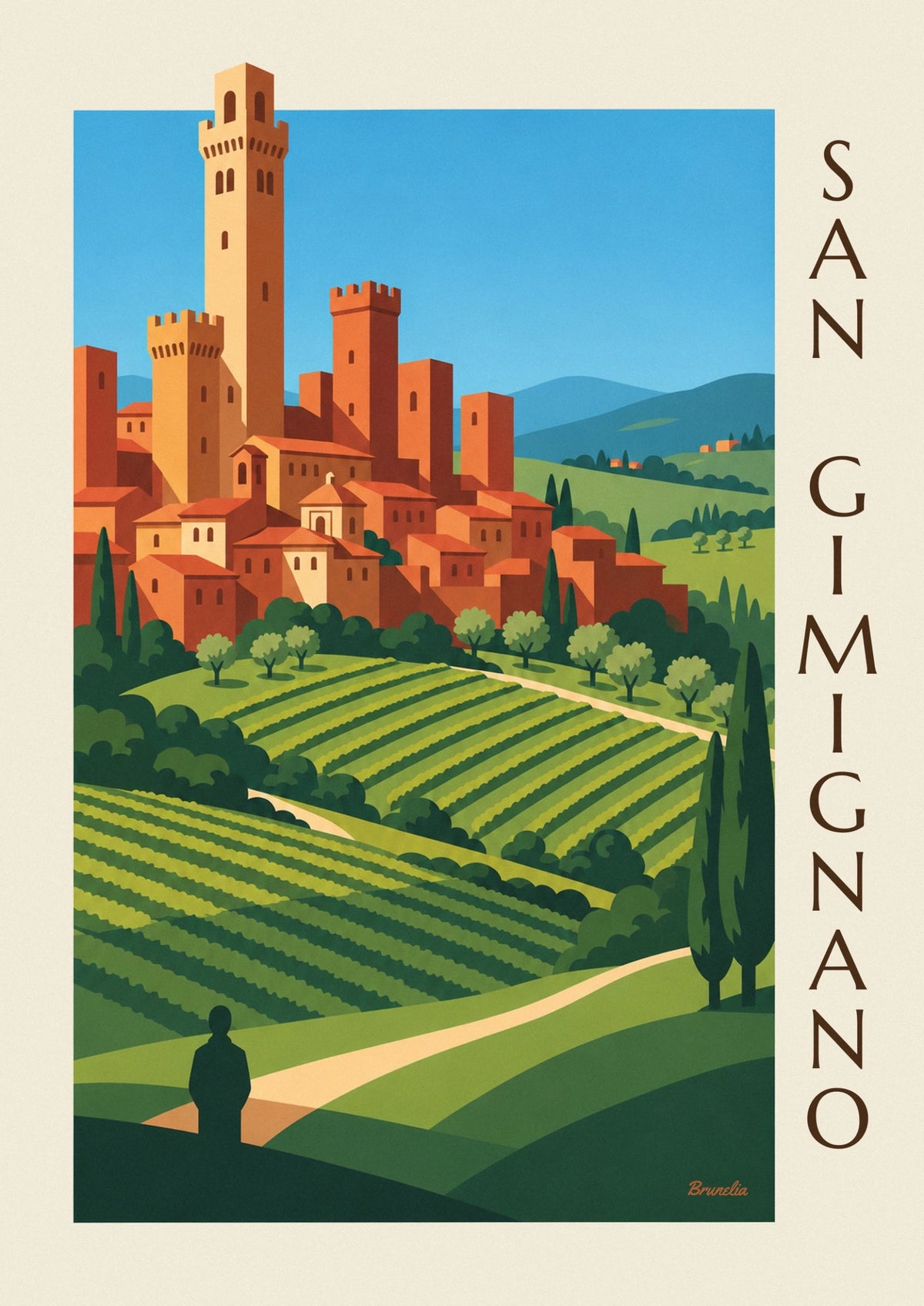 Poster mittelalterliche Türme von San Gimignano in der Toskana