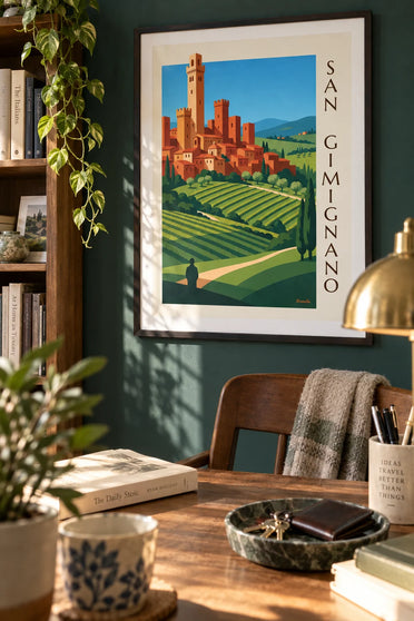 Poster mittelalterliche Türme von San Gimignano in der Toskana: gerahmt an der Wand