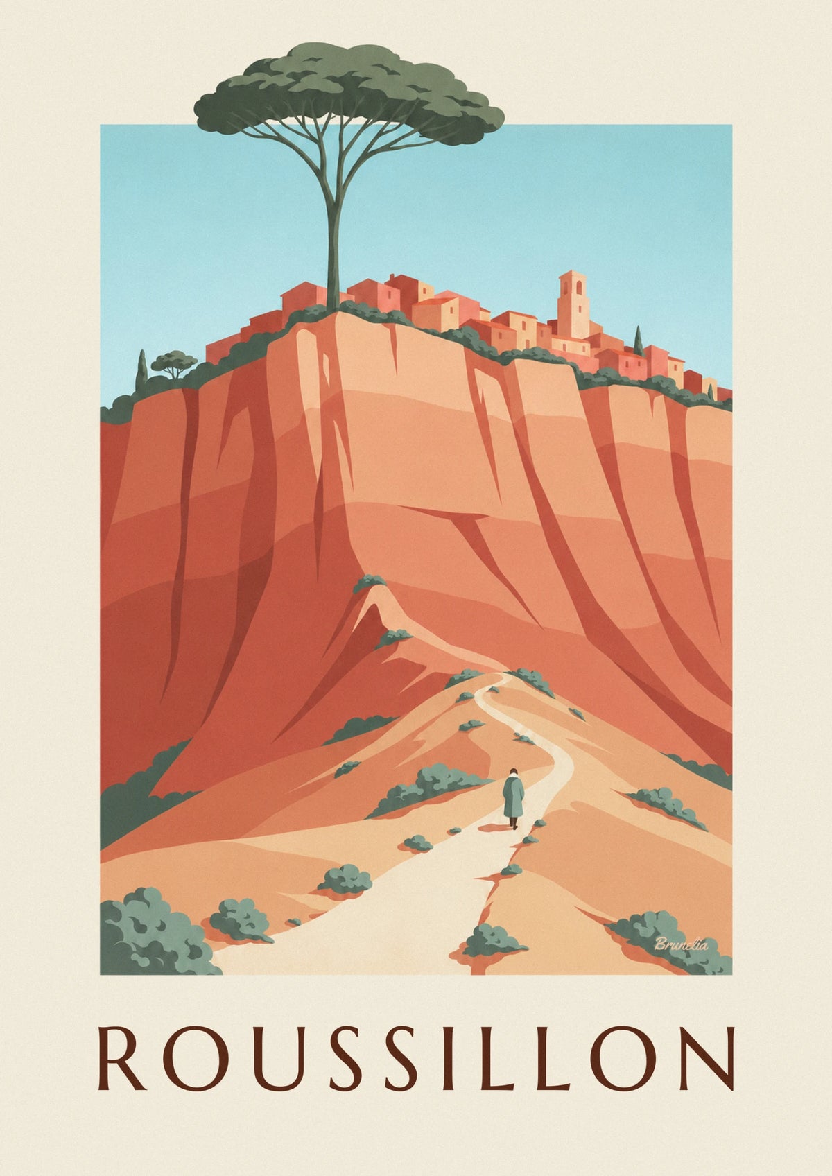 Poster Ockerfelsen von Roussillon in der Provence