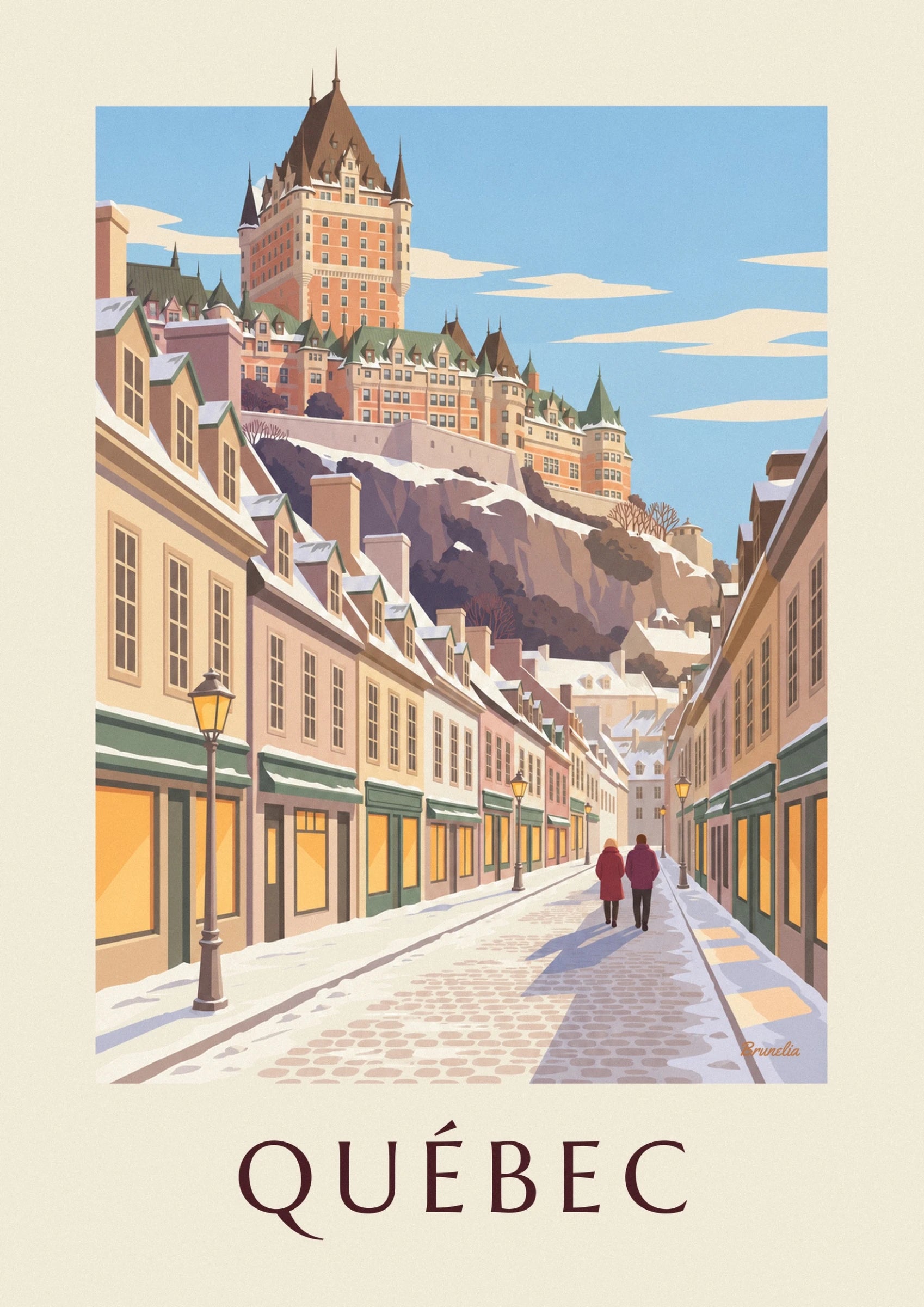 Das Château Frontenac mit seinen orangefarbenen Fassaden und hohen spitzen Dächern