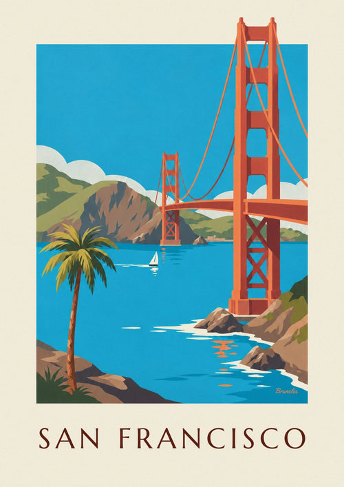 Poster Golden Gate Bridge in San Francisco: das ganze Poster