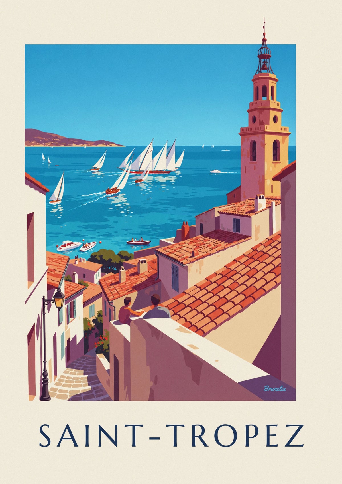 Poster Segelregatta vor Saint-Tropez