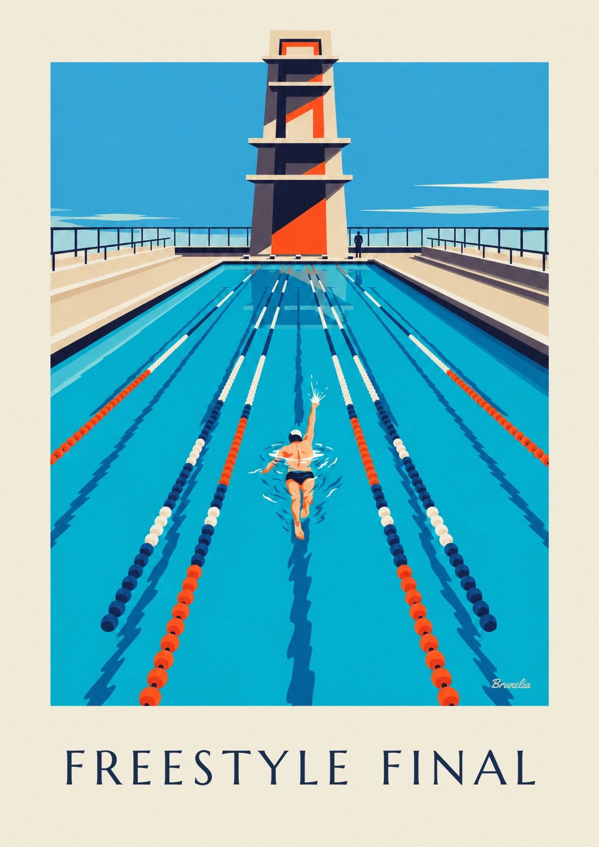 Poster Schwimmer beim Freistilschwimmen bei den Meisterschaften