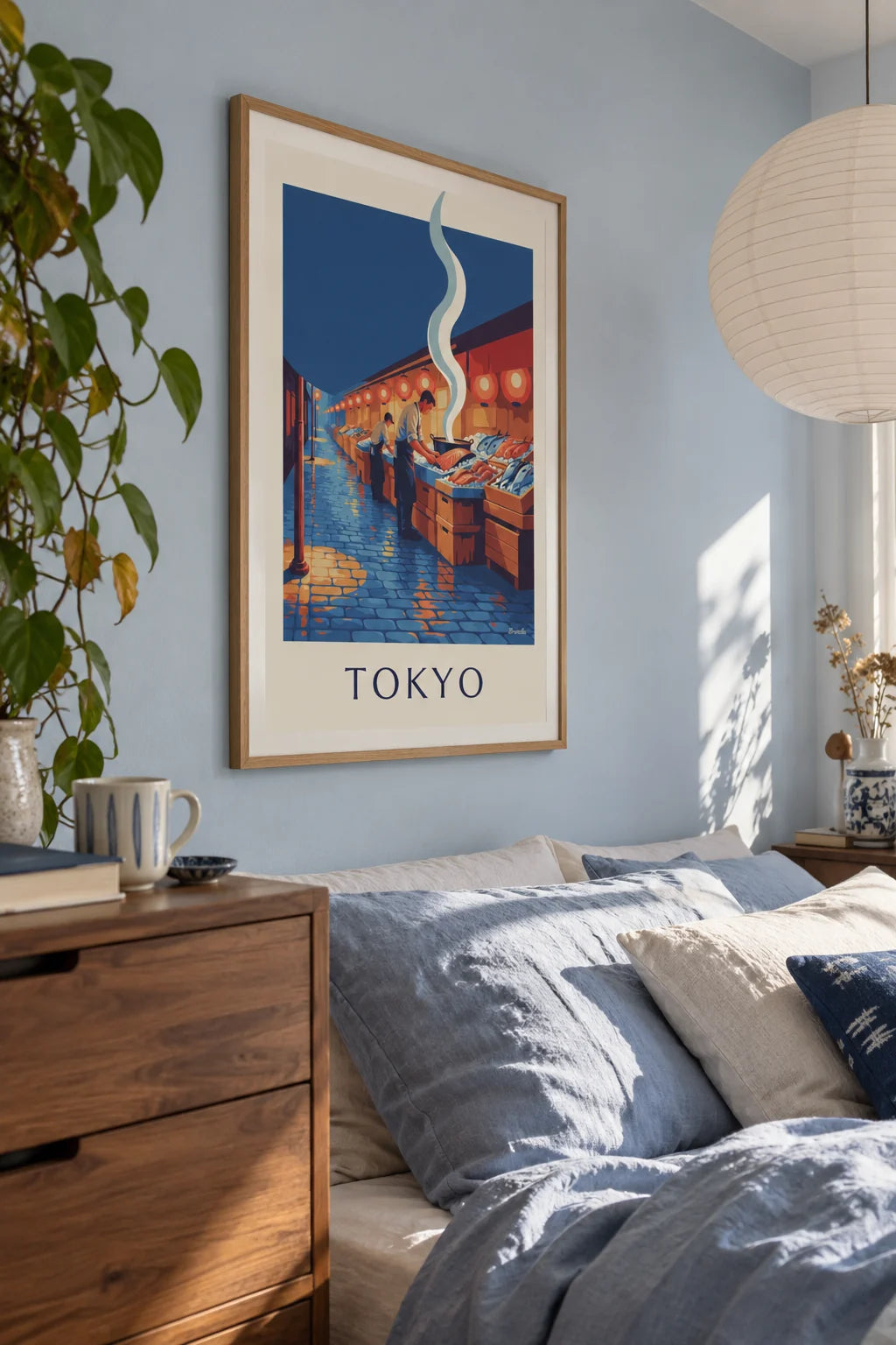 Küche: Poster Fischmarkt in Tokio unter Laternen im Raum