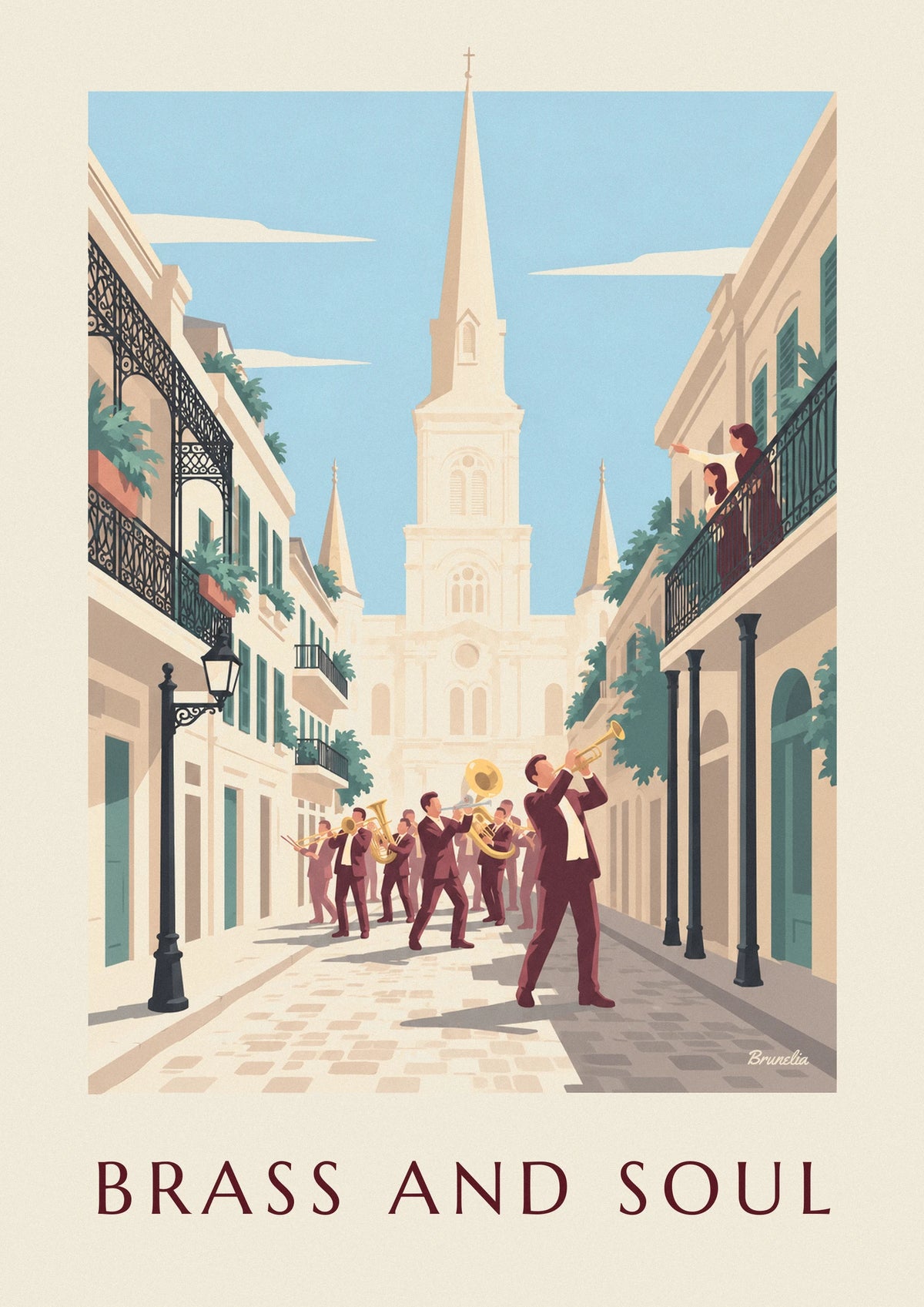 Poster Jazzkapelle im French Quarter von New Orleans