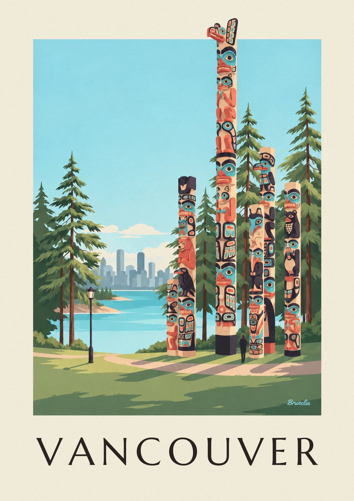 Poster Totems im Stanley Park in Vancouver