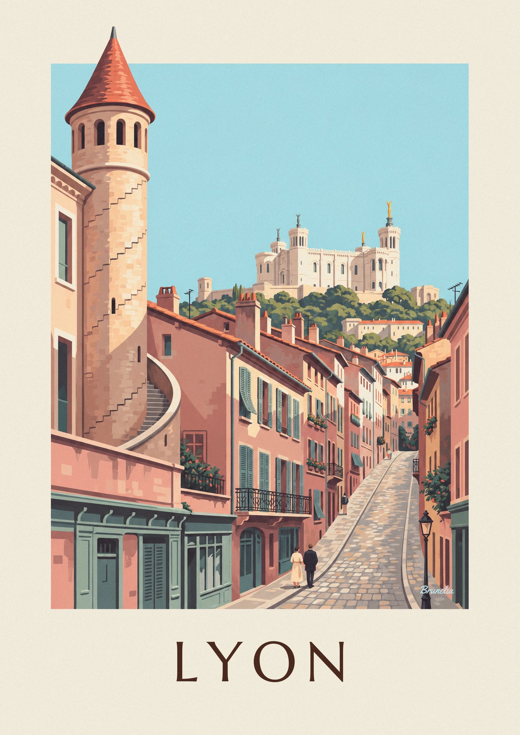 Poster Renaissance-Fassaden im Vieux Lyon und Fourvière: Detail in Nahaufnahme