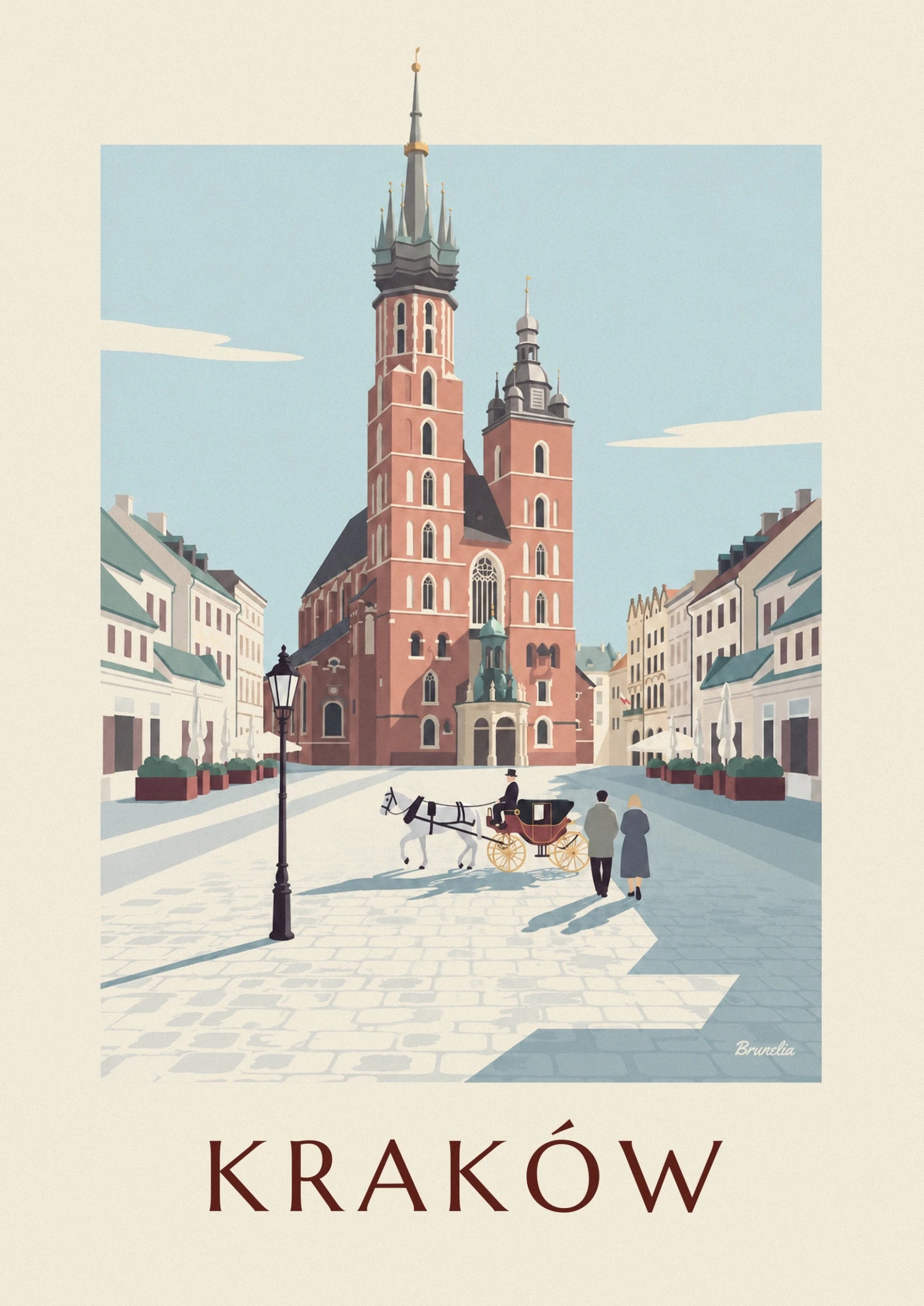 Die 2 roten Backsteintürme der Marienkirche vor blauem Himmel