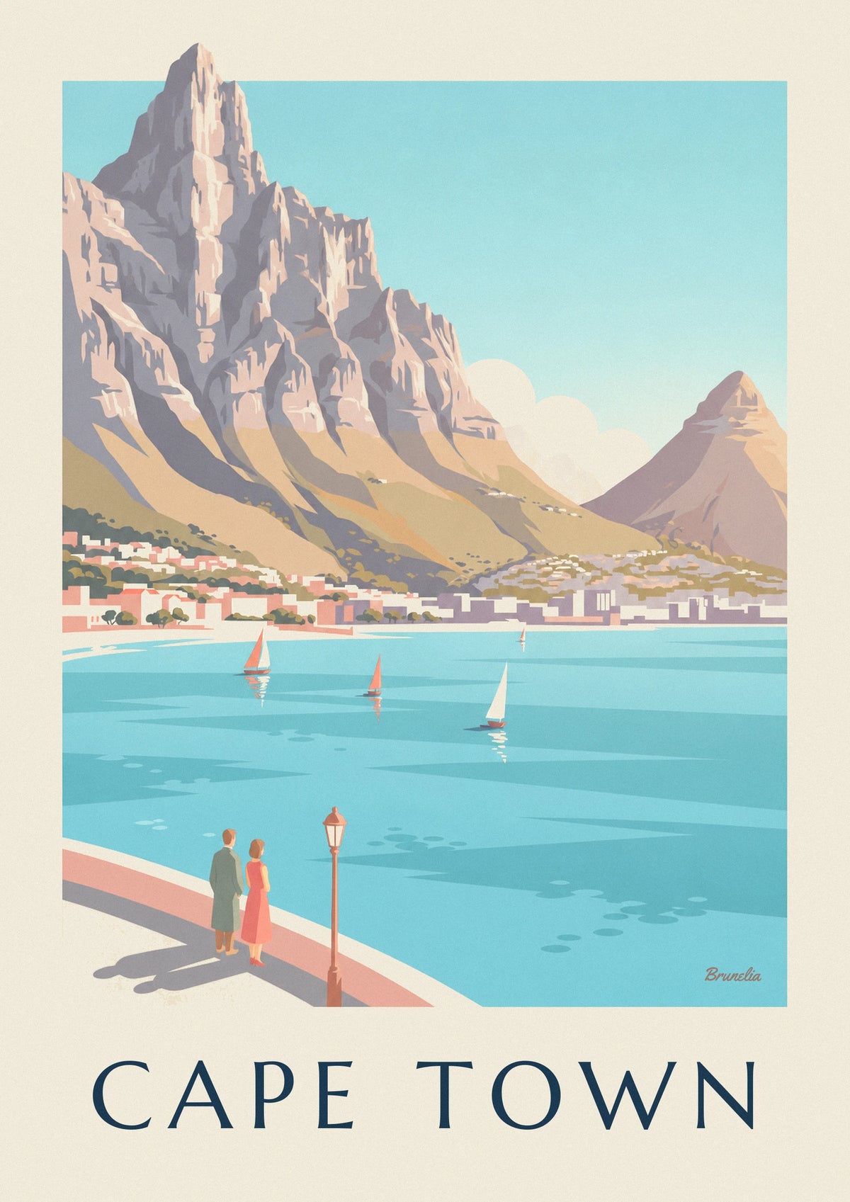 Affiche montagne de la Table et Lion's Head au Cap
