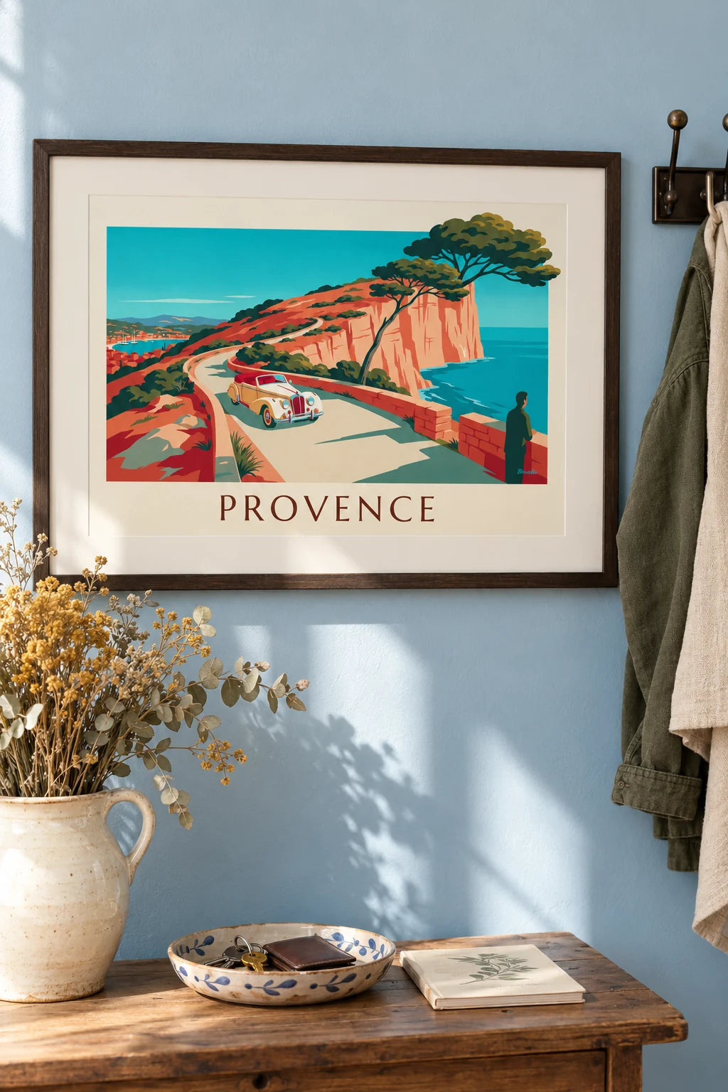 Convertible on the Route des Crêtes above Cassis poster on the wall