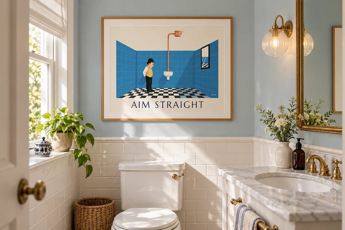 Poster für die Toilette wählen: Humor und kleine Wände